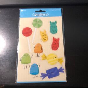 Designer Greetings Glitter Candy Stickers 2 Sheets New